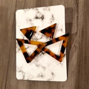 Fashion Leopard Print Triangular Earrings